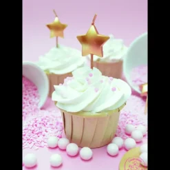 Décoration Gâteau*SCRAPCOOKING Lot de bougies dorées 0 à 9 + 5 étoiles