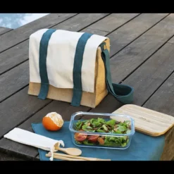 Sac En Tissu*PEBBLY Lunch Bag à Bandoulière avec Set de Table