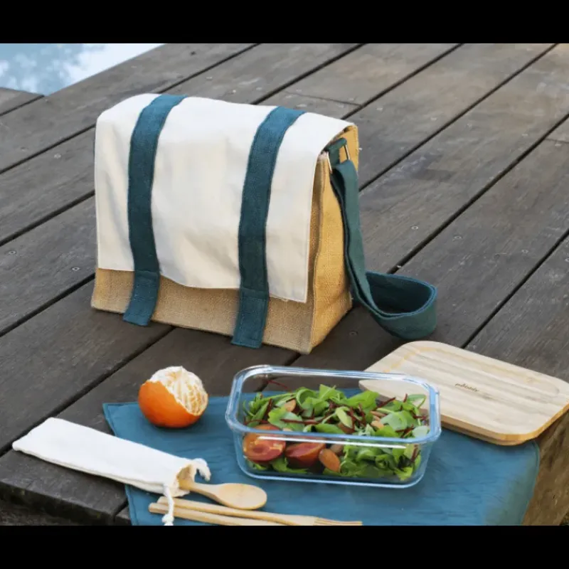 Sac En Tissu*PEBBLY Lunch Bag à Bandoulière avec Set de Table