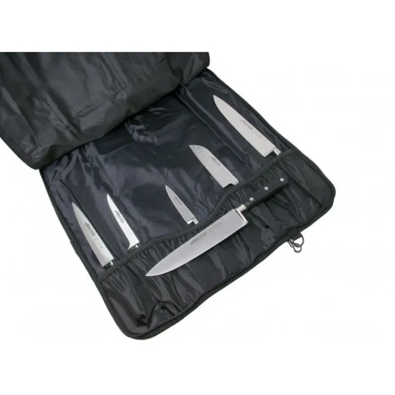 Rangement Couteaux*ARCOS Mallette de cuisine 5 couteaux de cuisine et un fusil Universal Noir