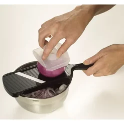 Mandoline De Cuisine*KYOCERA Mandoline Réglable Lame Céramique avec Protège Doigts Noire