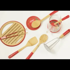 Maryses Et Cuillères*PEBBLY Maryse Silicone et Bambou 28 cm Rouge