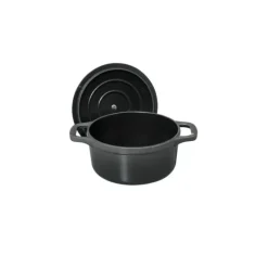 Cocotte En Fonte*CHASSEUR Mini Cocotte en Fonte Ronde 10 cm Caviar