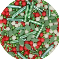 Décoration Comestible*FUNCAKES Mélange Paillettes de Noël 65g