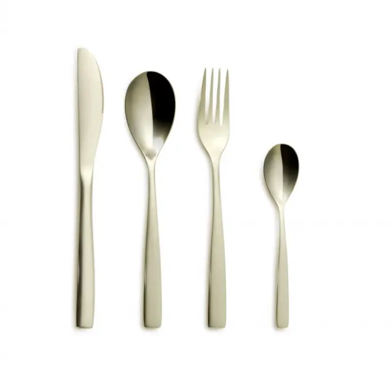 Couverts*COMAS Ménagère 24 pièces BCN COLORS Champagne Inox 18% 3 mm