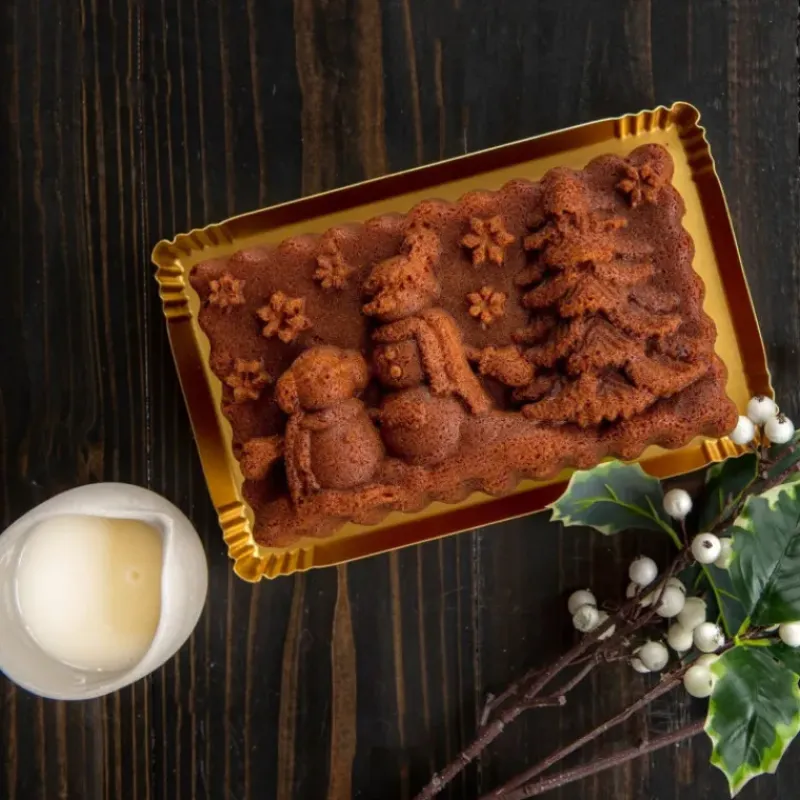 Moule Anti-adhésif|Moules À Gâteaux*NORDIC WARE Moule à Cake Paysage de Noël Silver