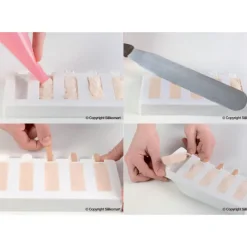 Moule Silicone*SILIKOMART Moule à glace silicone 10 barres arrondies avec bâtonnets