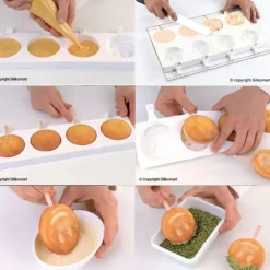 Moule Silicone*SILIKOMART Moule à glace silicone Smile 8 empreintes avec bâtonnets