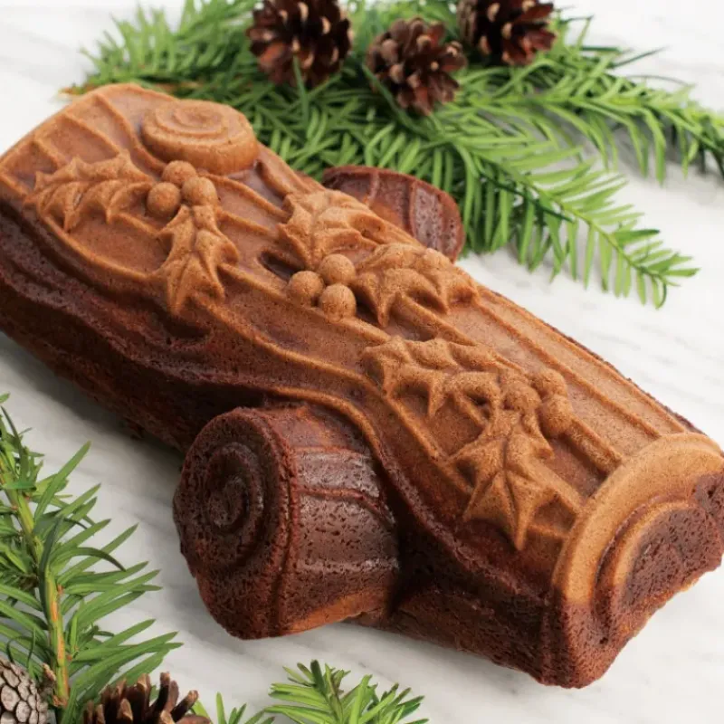 Moule Anti-adhésif|Moules À Gâteaux*NORDIC WARE Moule à Gâteau Bûche de Noël Silver