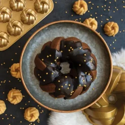 Moule Anti-adhésif|Moules À Gâteaux*NORDIC WARE Moule à Gâteau Bundt Torsadé Gold