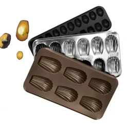 Moule Anti-adhésif|Moules À Gâteaux*GOBEL Moule 6 Madeleines XXL Anti-Adhésif Obsidian