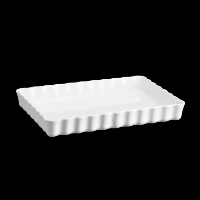 Plat De Cuisson|Moules À Gâteaux*EMILE HENRY Moule à Tarte Rectangulaire en Céramique 33,5 x 24 cm Farine
