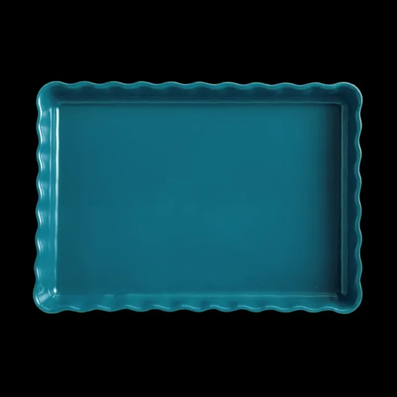 Plat De Cuisson|Moules À Gâteaux*EMILE HENRY Moule à Tarte Rectangulaire en Céramique 33,5 x 24 cm Calanque