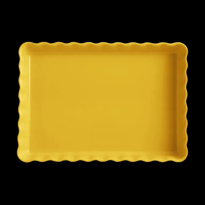Plat De Cuisson|Moules À Gâteaux*EMILE HENRY Moule à Tarte Rectangulaire en Céramique 33,5 x 24 cm Provence