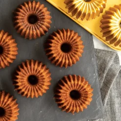 Moule Anti-adhésif|Moules À Gâteaux*NORDIC WARE Moule Mini Bundt Brilliance (x6) Gold