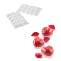 Moule Silicone*SILIKOMART Moule Silicone 15 Coeurs Bombés 4,5 x 4,4 cm 30ml Professional