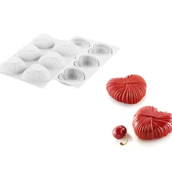 Moule Silicone|Moules À Gâteaux*SILIKOMART Moule Silicone 6 Coeurs Lovely 8,2 x 7,7 cm x H 3,1 cm Professional