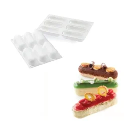 Moule Silicone*SILIKOMART Moule Silicone 6 Eclairs 129 x 40 x h35 mm 140ml Professional