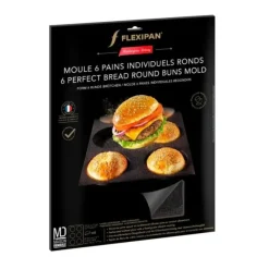 Moule Anti-adhésif|Moule Silicone*FLEXIPAN DEMARLE Moule Silicone 6 Pains Ronds Ø 10,5 cm