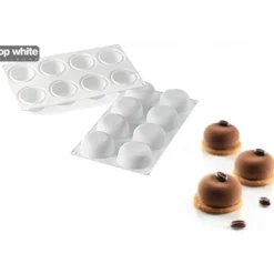 Moule Silicone*SILIKOMART Moule Silicone 8 Ronds Bombés 85 ml Professional