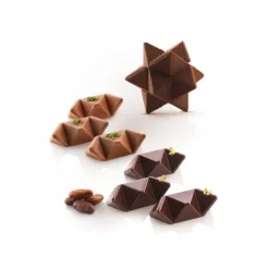 Moules À Chocolat|Moule Silicone*SILIKOMART Moule Silicone 2 Étoiles Star Game 7,5 x 7,5 cm Professional