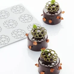 Moules À Chocolat|Décoration Comestible*PAVONI Moule Silicone Décor Cercles Ø 5 x H 0,2 cm (x15)