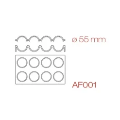 Moule Silicone*PAVONI Moule Silicone Sphère 30 x 17,5 cm Ø 5.5 cm (x8)