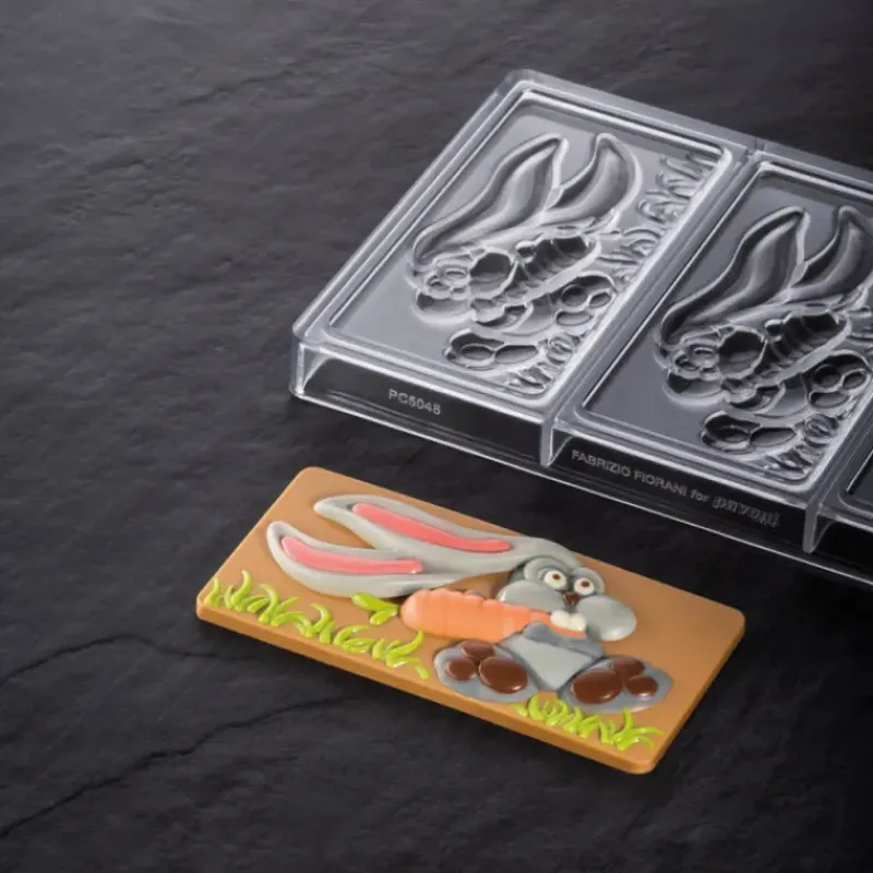 Moules À Chocolat*PAVONI Moule Tablette Chocolat Lapin de Pâques 15,4 x 7,2 cm (x3)