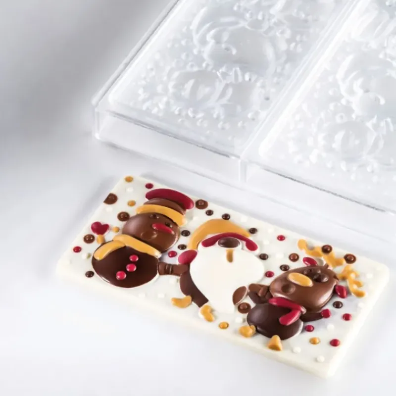 Moules À Chocolat*PAVONI Moule Tablette Chocolat Père Noël, Renne et Bonhomme de Neige 15,4 x 7,7 cm