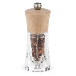 Moulin*PEUGEOT Moulin à Piment Oléron 14 cm Transparent-Bois Naturel