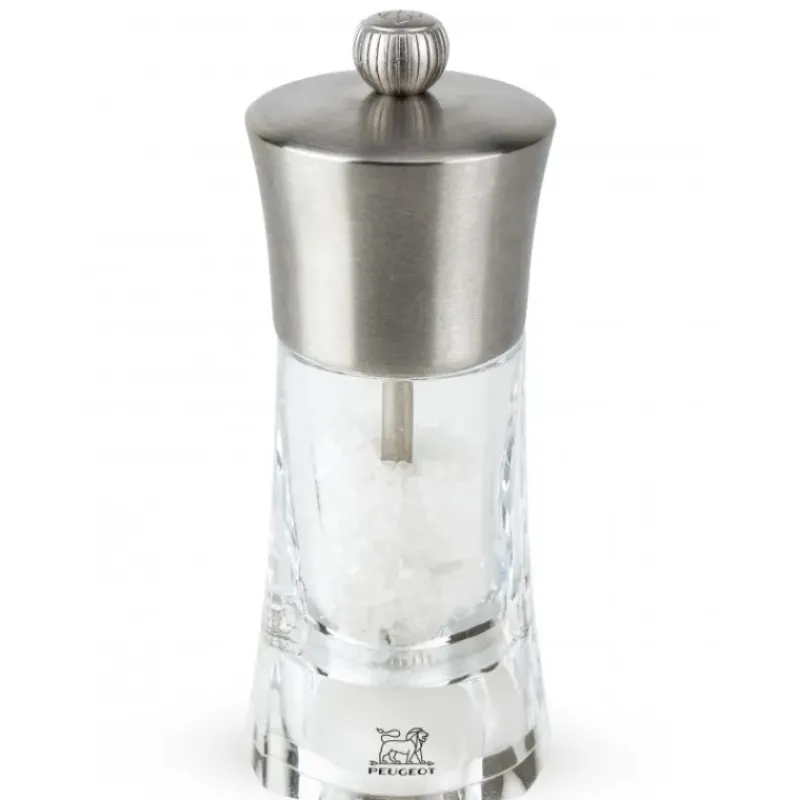 Moulin*PEUGEOT Moulin à Sel Ouessant 14 cm Transparent-Inox