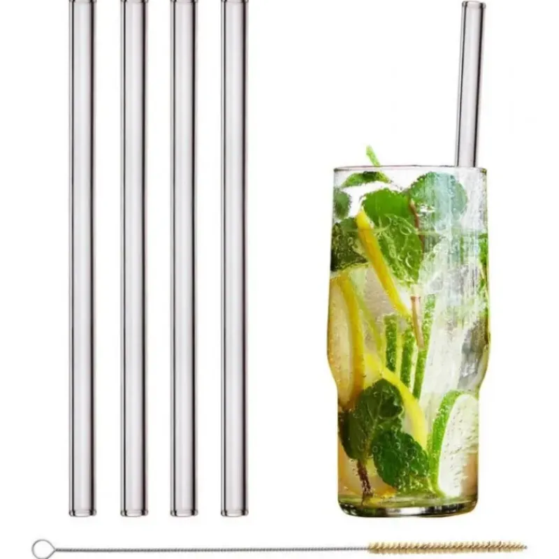 Accessoires Bar*CUISINEADDICT Paille Réutilisable en Verre 20cm droite x4 HALM