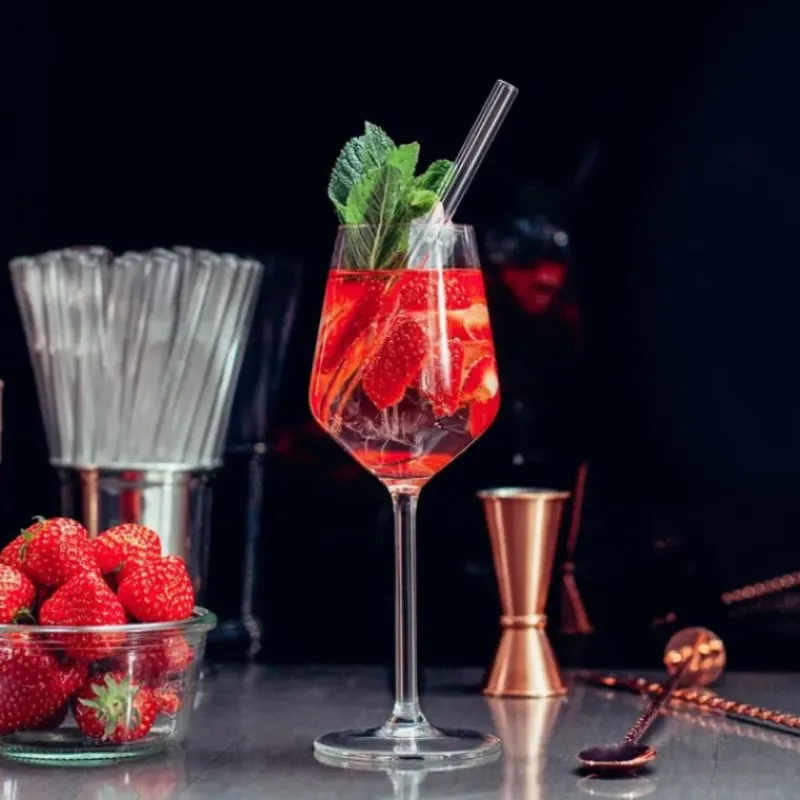 Accessoires Bar*CUISINEADDICT Paille Réutilisable en Verre 20cm droite x4 HALM