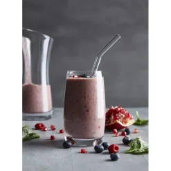 Accessoires Bar*CUISINEADDICT Paille Réutilisable en Verre 23cm courbée x4 HALM