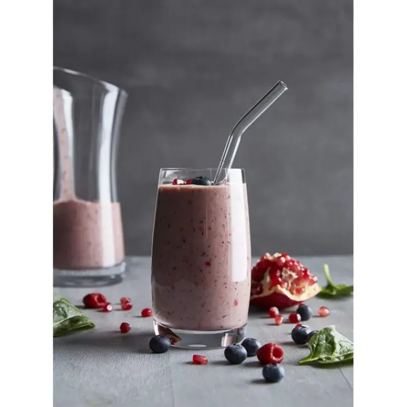 Accessoires Bar*CUISINEADDICT Paille Réutilisable en Verre 23cm courbée x4 HALM