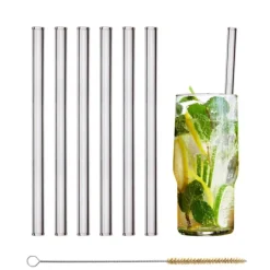 Accessoires Bar*CUISINEADDICT Paille Réutilisable en Verre 20cm droite x6 HALM