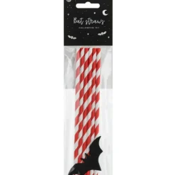 Accessoires Bar*PARTYDECO Pailles en Papier Halloween Chauve-Souris PartyDéco (x6)