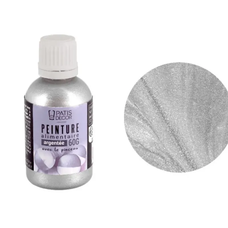 Colorants Alimentaires*PATISDECOR Peinture Alimentaire Argentée 63 g Patisdécor