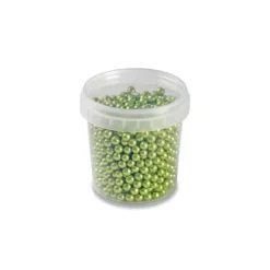 Décoration Comestible*PAVONI Perles en Sucre Vert Métallisé Ø 4 mm 120 g
