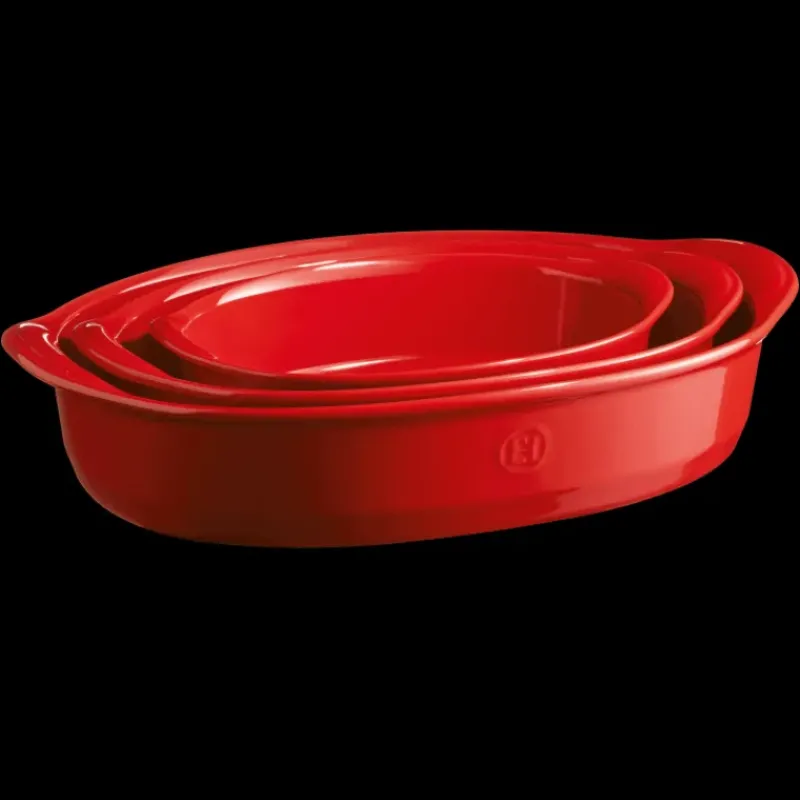 Plat De Cuisson*EMILE HENRY Petit Plat à Four Ovale en Céramique 27,5 x 17,5 cm Grand Cru
