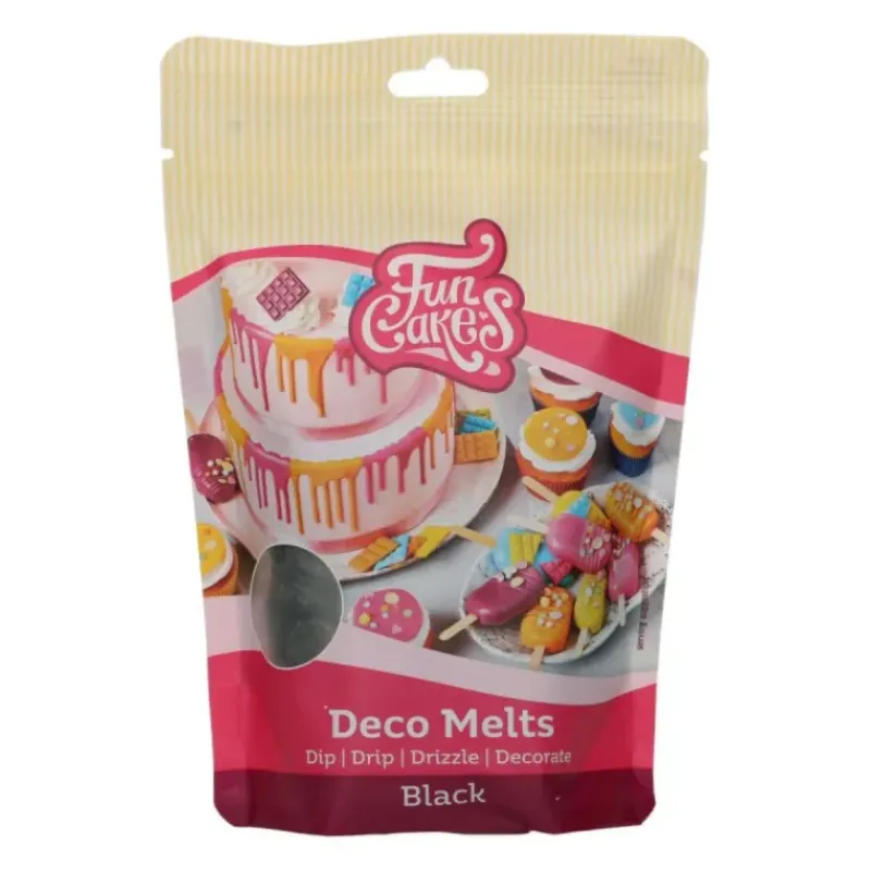 Décoration Comestible*FUNCAKES Pistoles Deco Melts Noir 250g
