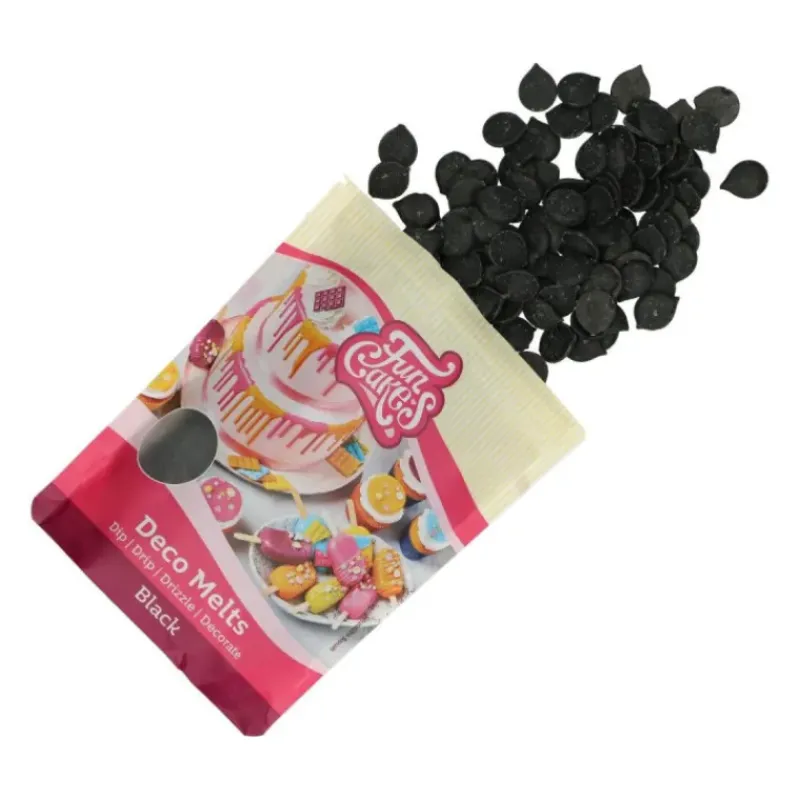 Décoration Comestible*FUNCAKES Pistoles Deco Melts Noir 250g
