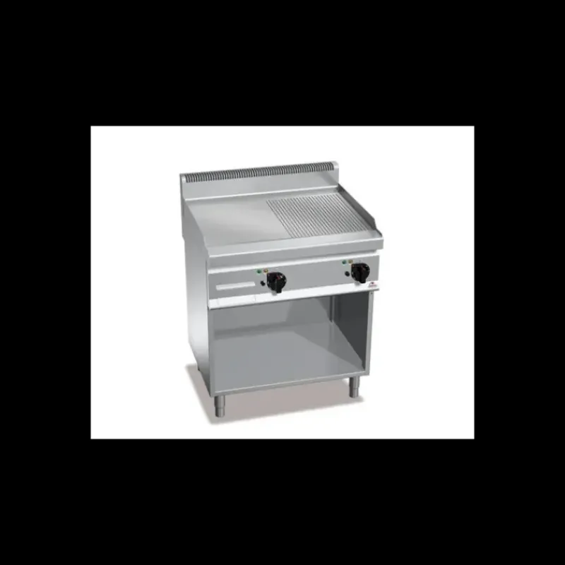 Chaud*BERTOS Plancha Gaz Lisse et Rainurée sur Meuble 700 x 800 x 900 mm Berto's