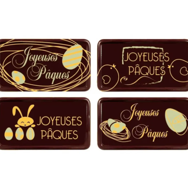 Décoration Comestible*FLORENSUC Plaque Chocolat Joyeuses Pâques x64