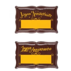 Décoration Comestible*FLORENSUC Plaque Chocolat Joyeux Anniversaire à Graver x18