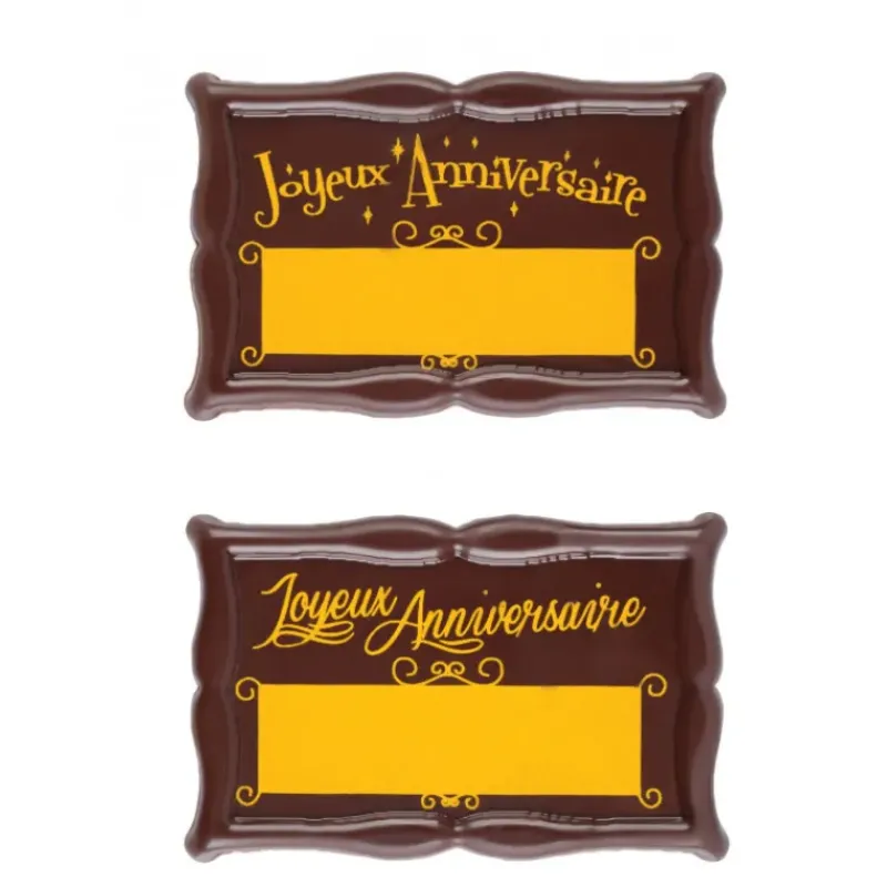 Décoration Comestible*FLORENSUC Plaque Chocolat Joyeux Anniversaire à Graver x18