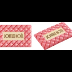 Décoration Comestible*FLORENSUC Plaque Chocolat Joyeux Noël Rose (x64)