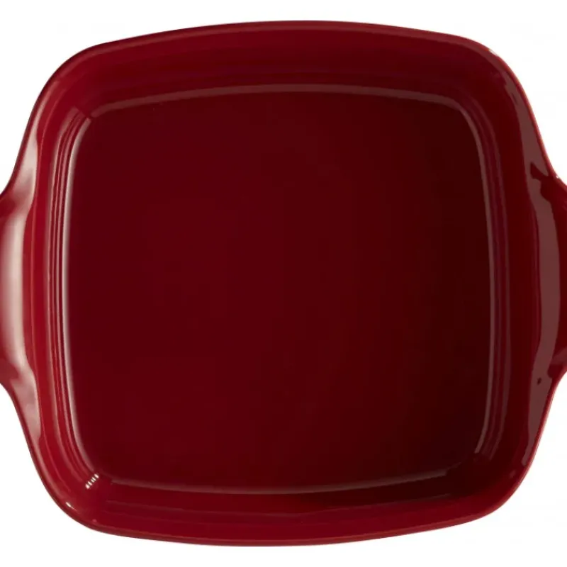 Plat De Cuisson*EMILE HENRY Plat à Four Carré en Céramique 28 x 24 cm Grand Cru