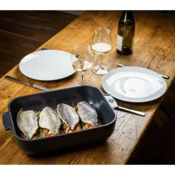 Plat De Cuisson*PEUGEOT Plat à Four Rectangulaire en Céramique Appolia 40 cm Ardoise