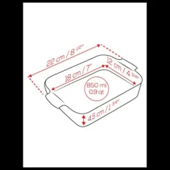 Plat De Cuisson*PEUGEOT Plat à Four Rectangulaire en Céramique Appolia 22 cm Vert Forêt